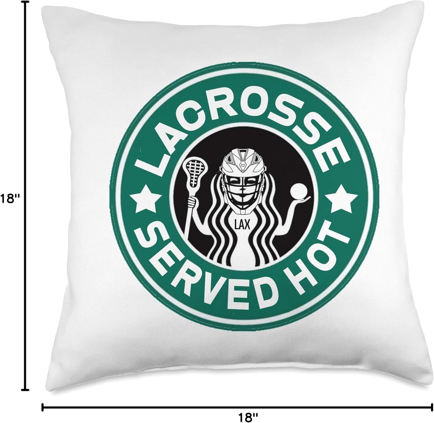 Lacrosse for Teen Coffee Lovers LAX Players Served Hot Throw Pillow