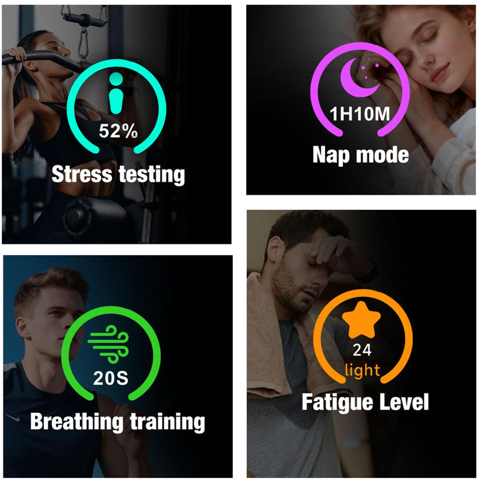 Bracciale Intelligente, Fitness Tracker Impermeabile IP68 con Durata della Batteria di 100 Giorni con APP per Uomo Donna, Monitor del Sonno 24 Ore su 24, Frequenza Cardiaca,