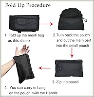 Vista 5 de Bolsa de malla con cordón, capacidad para más de 10 pelotas de fútbol, bolsa de natación plegable para gimnasio, piscina y equipo de playa