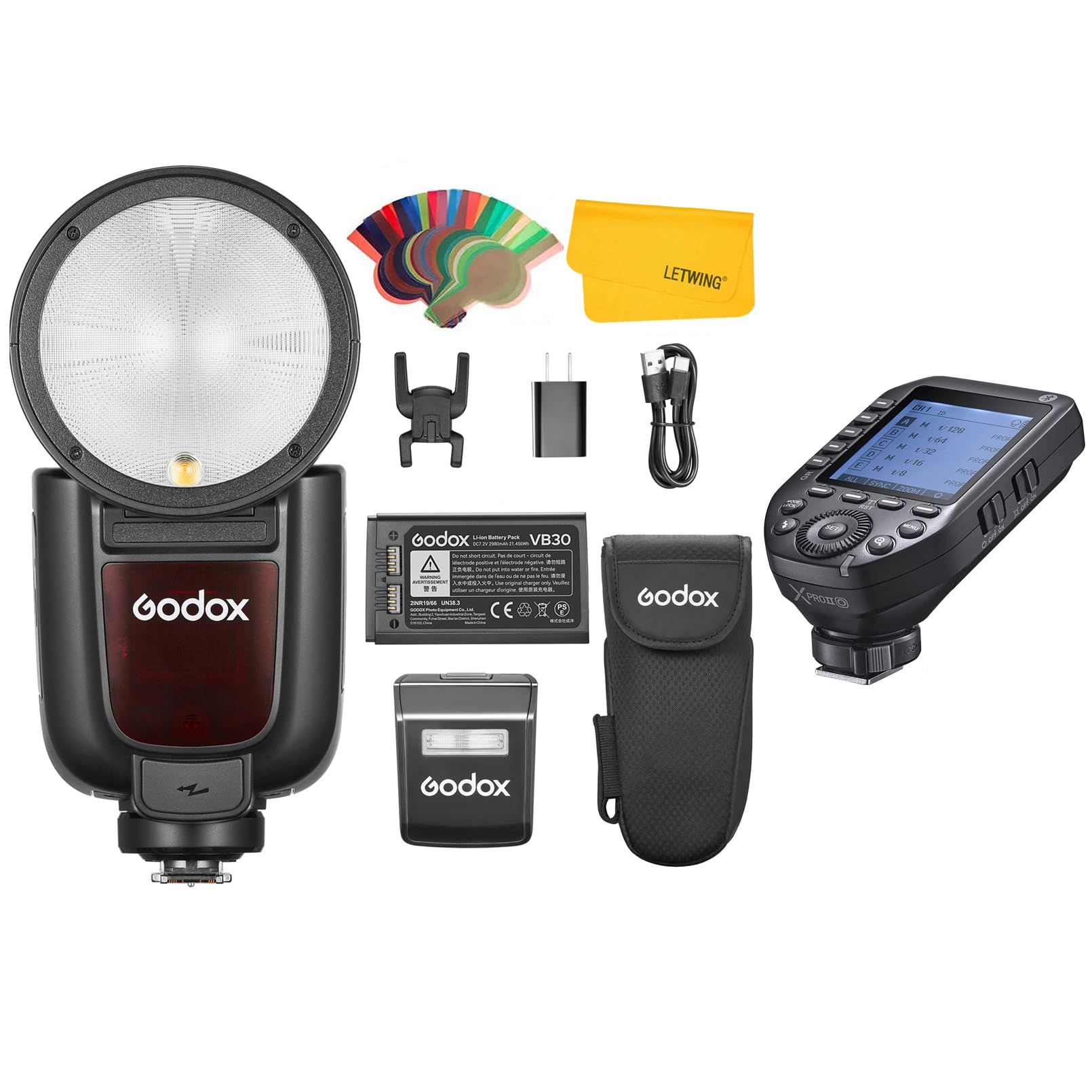 GODOX V1 Pro V1Pro-O Round Head Camera Flash for Olympus Panasonic, TTL 2.4G Wireless HSS 1/8000s, Detachable Sub Flash, 2980mAh Li-ion Battery, Speedlight with Godox XProII-O TTL Wireless Flash Trigg