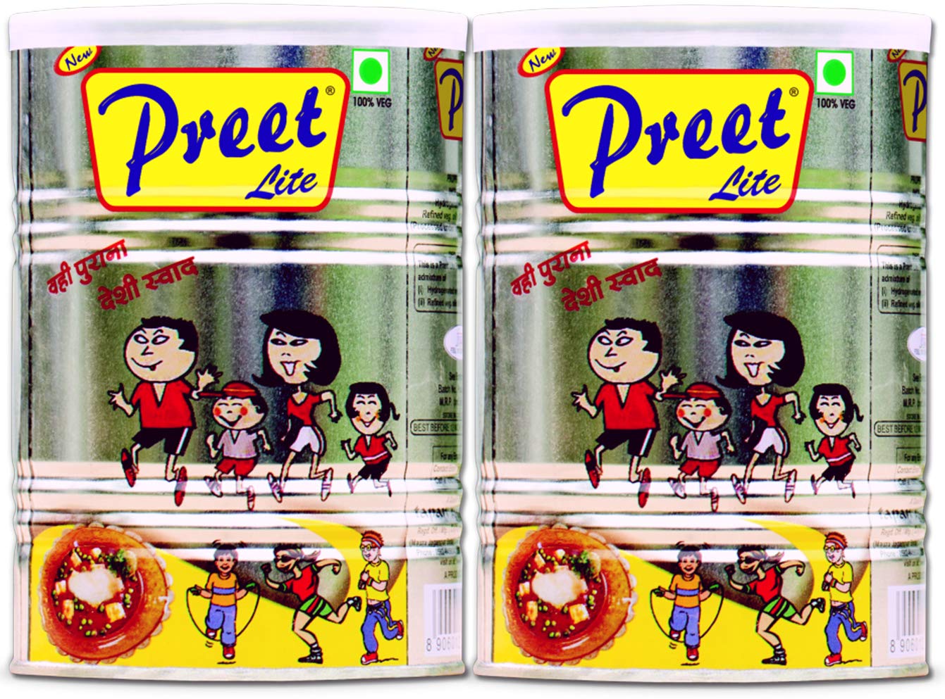 Preet Lite Cooking Medium 1 Litre Tin Combo Pack of 2 Pcs