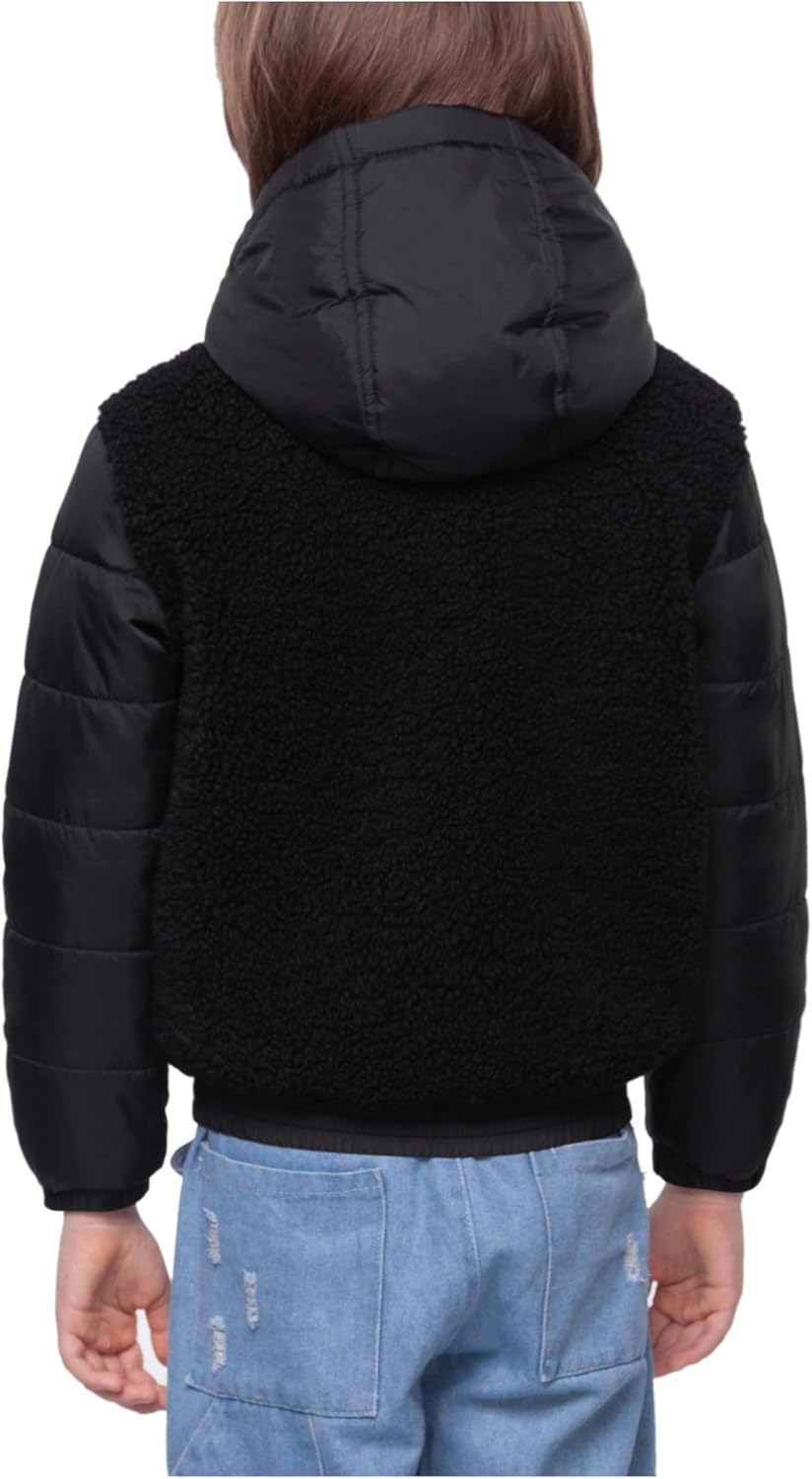 Rokka&Rolla Boys' Water-Resistant Teddy Sherpa Puffer Jacket - Image 5