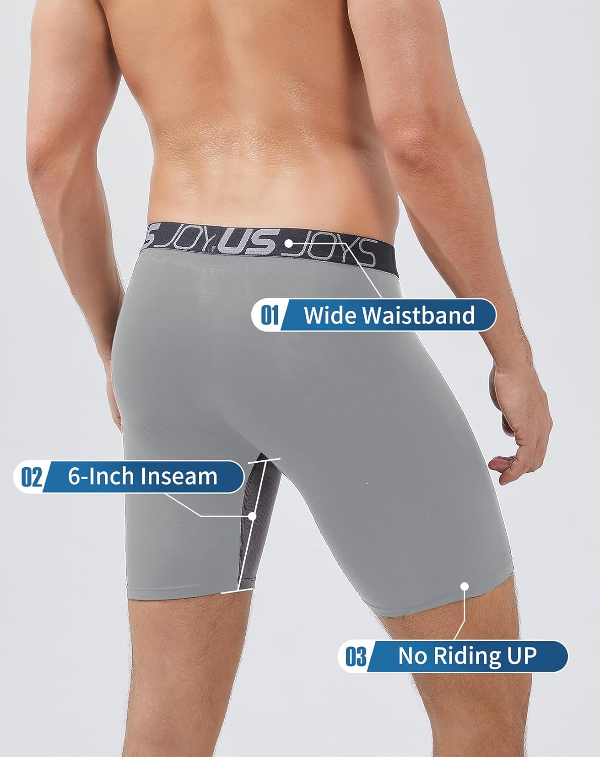 Boxer Briefs for Men Pack Breathable Mesh, Men's Underwear Moisture Wicking, Boxers for Men Pack 4 with 3D Pouch - Image 3