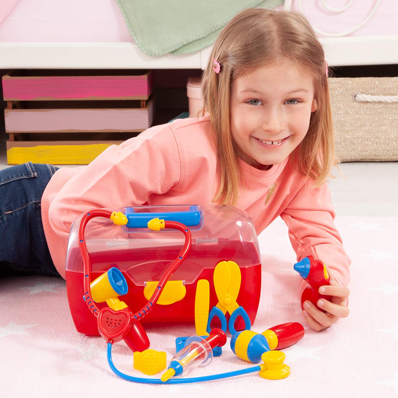 Bayer Design Valigetta da Dottore, Medico Kit con Accessori, Gioco di Ruolo Bambini, 34 Pezzi
