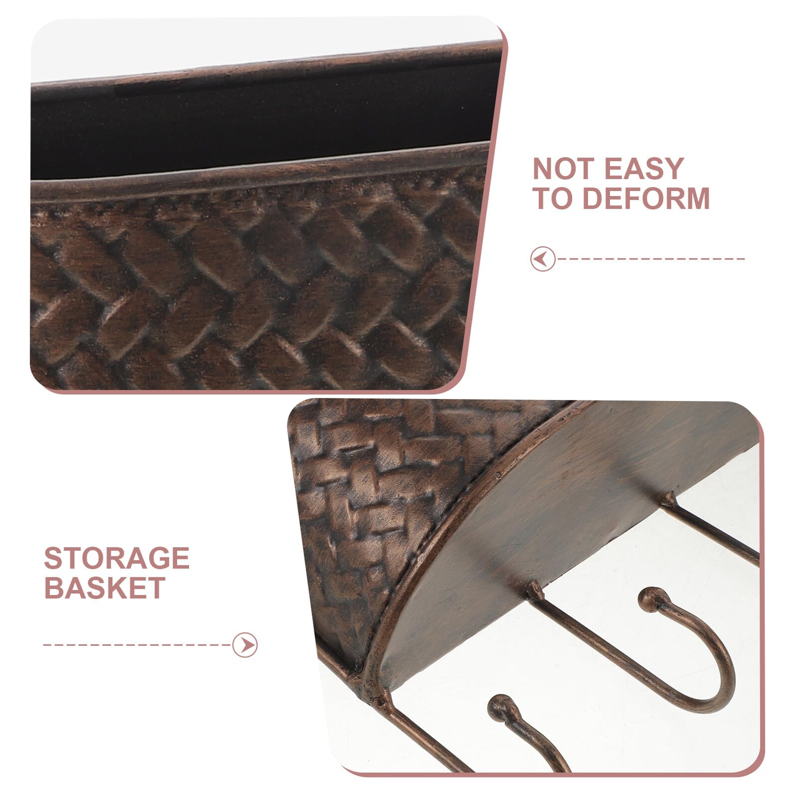 SHINEOFI Briefablage für Wand aus Schmiedeeisen mit Schlüsselhaken Vintage-wandbriefkästen für Briefe und Schlüssel Wandhaken für Garage oder Zuhause