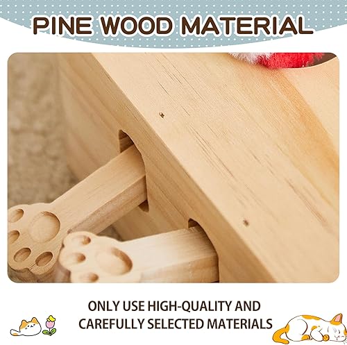 Miniatura 4 de Juguete para gatos Whack a Mole con ratones desplegables, juego de rompecabezas interactivo y tablero para rascar para gatos de interior,