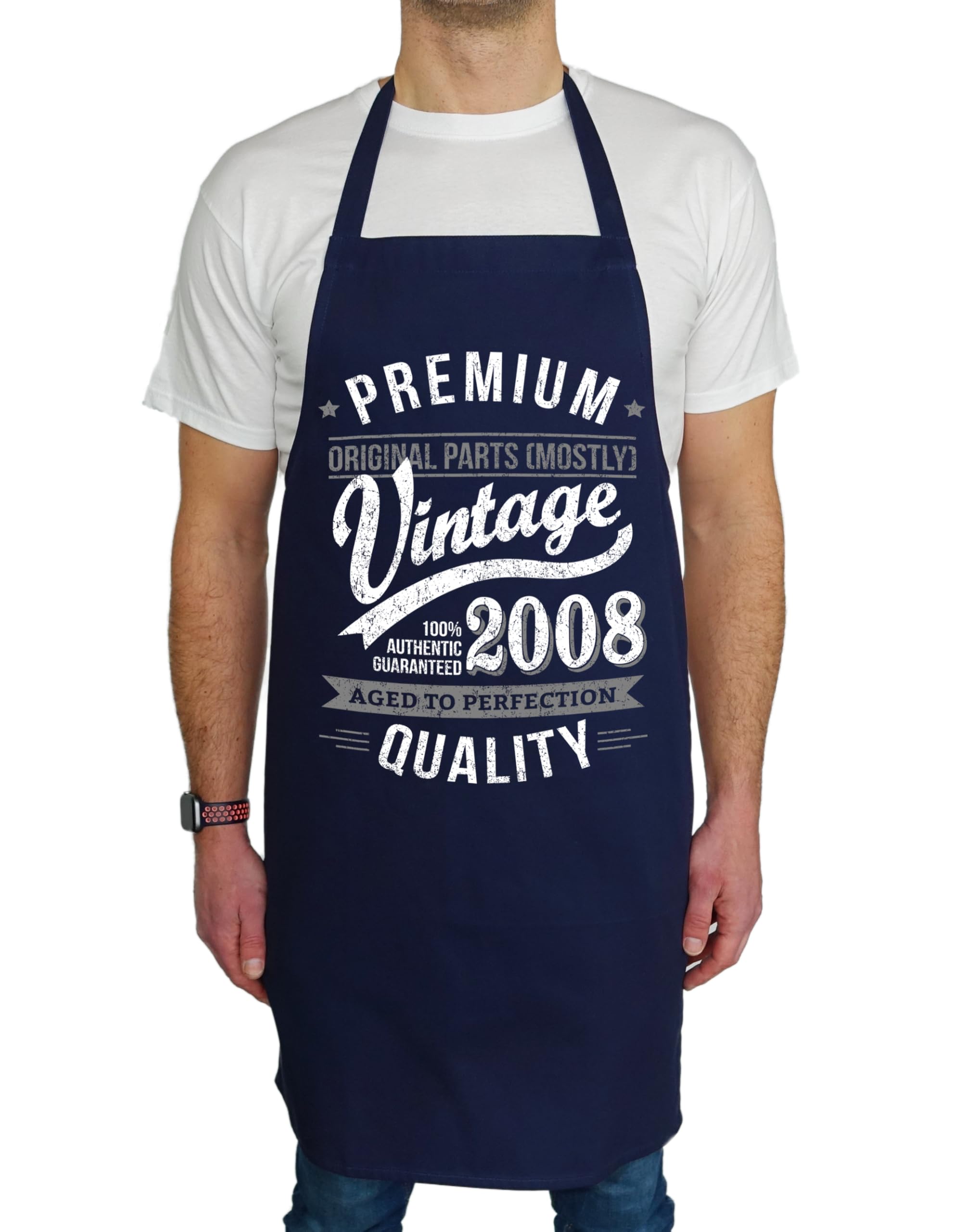 My Generation Gifts 2008 Premium Vintage Year - Aged To Perfection - 18th Birthday Gift | Present for Men Apron Navy