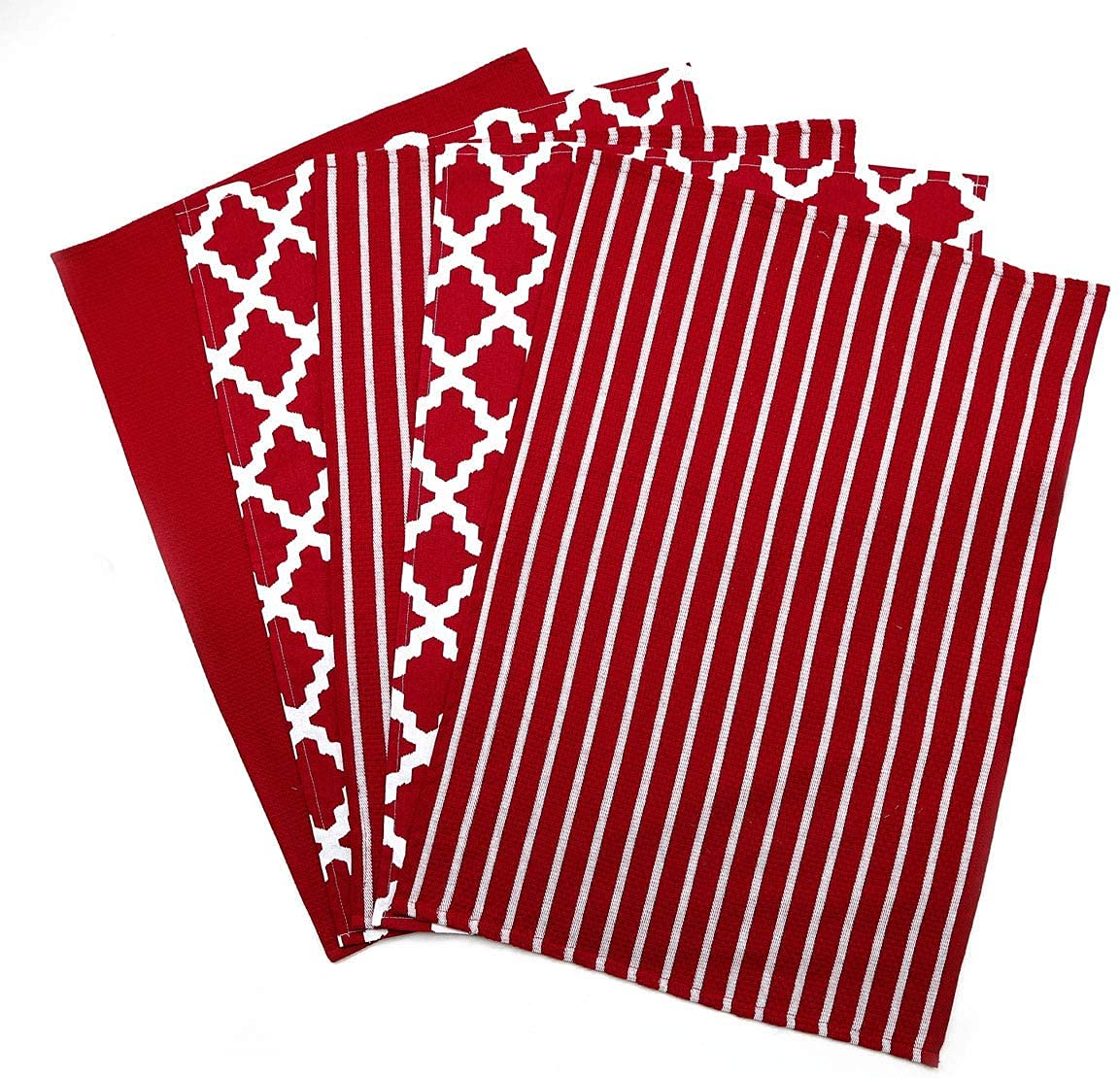 Penguin Home Red Premium 100% Pure Cotton Tea Towel For Kitchen, Set Of 5 Kitchen Towels, Soft & Durable Kitchen Cloths Towel Set, Machine Washable, 65 X 45 Cm Colour