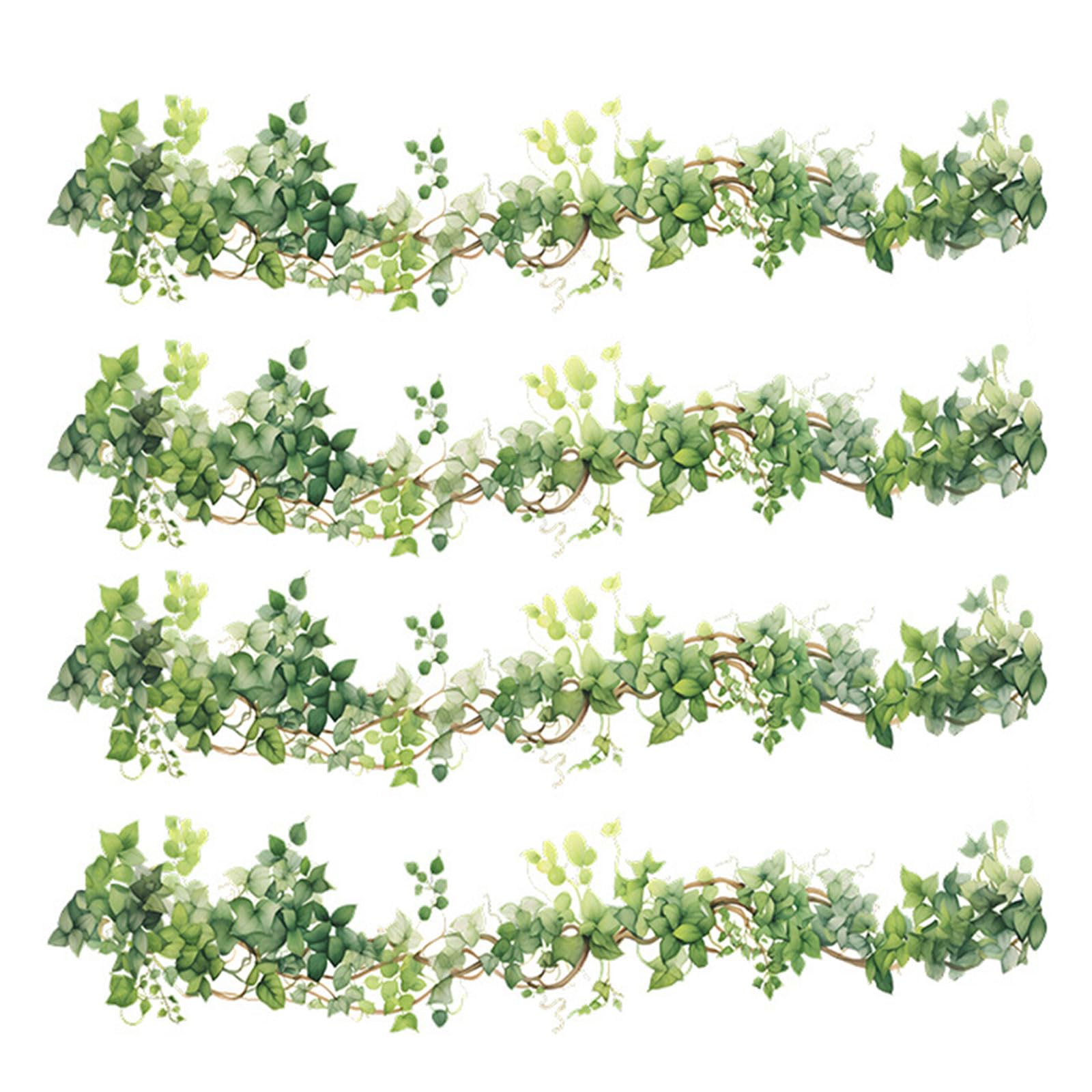 milaosk Green Ivy Vine Wall Decals Wall Art Stickers DIY Nature Plant Mural Wallpaper Self-Adhesive Removable Peel and Stick Leaf Wall Stickers for Living Room Bedroom Office Kitchen Home Decor
