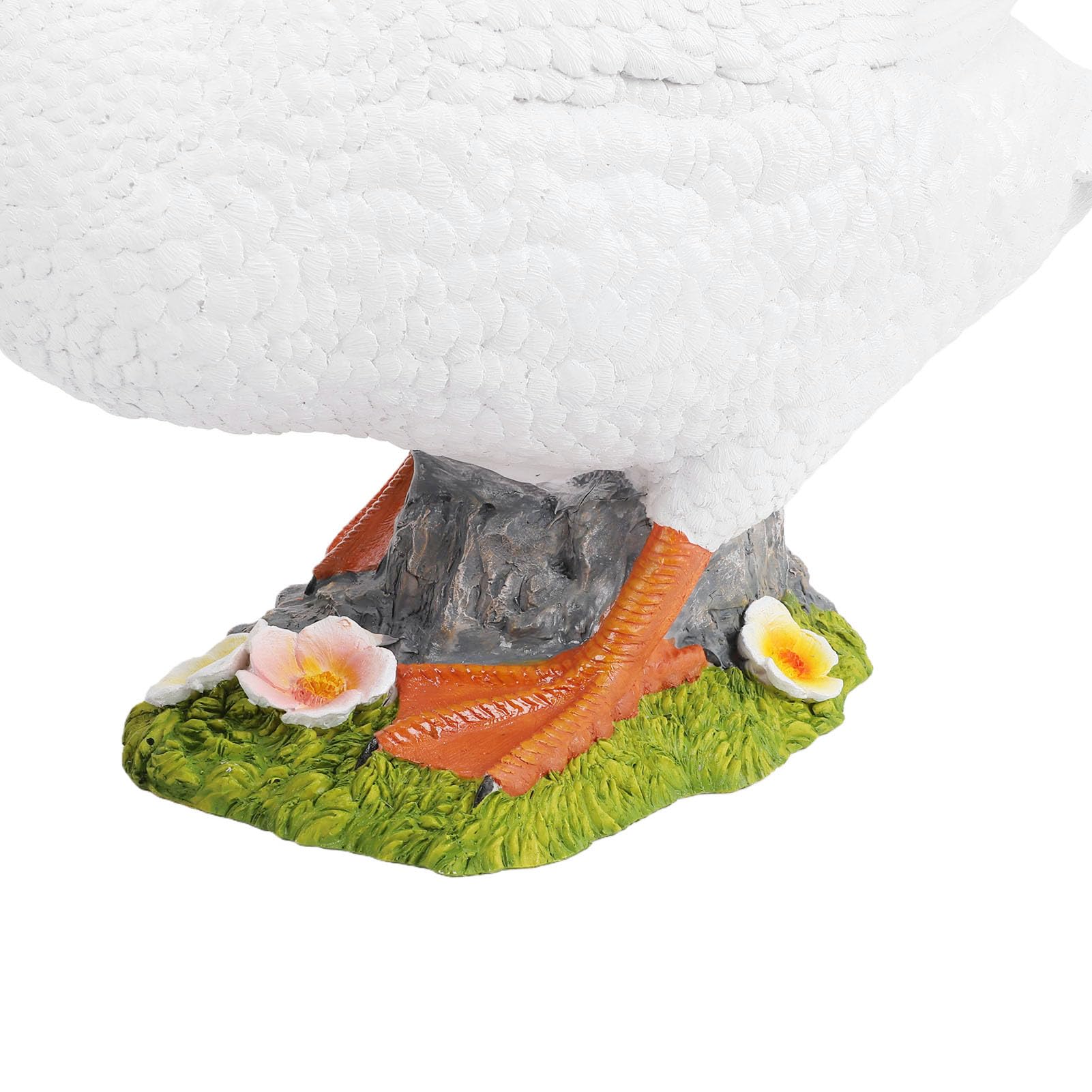 SIXRUN Statua di Anatra Scultura in Resina Dipinta a Mano di Anatra 20,67 X 7,09 X 8,66 Pollici Design Realistico di Foraggiamento Decorazione Esterna Resistente Agli Agenti Atmosferici per Giardino,