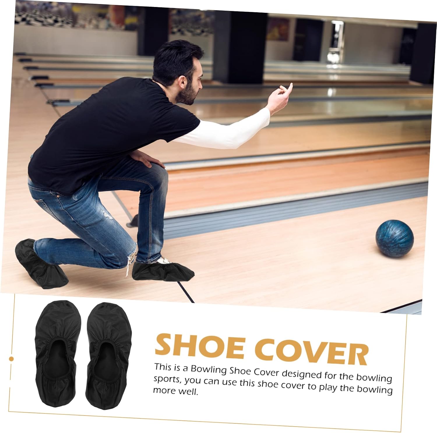 2pcs Bowling Shoe Covers Non- Protectors for Indoor and Outdoor Bowling Lightweight and Sports Supplies for Men and Women