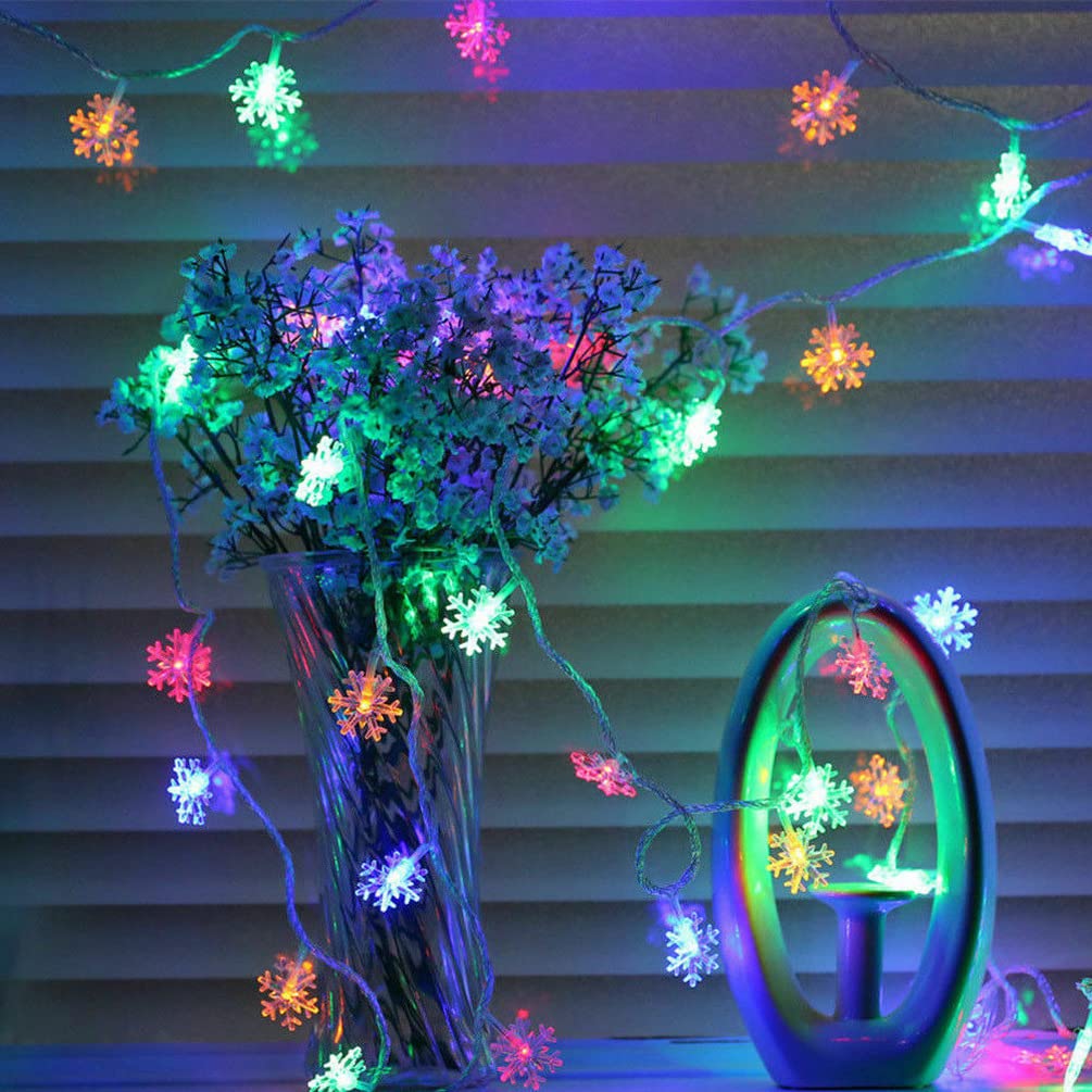 Asky Colorful 2/3 Meters String Lights Snowflake Xmas Tree Christmas Party Home Warm Lamp Decor (,2M10 Leds)