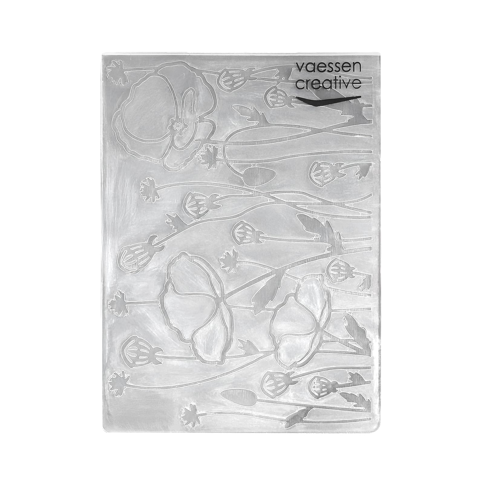 Vaessen Creative Carpeta de Embossing, Campo de Amapolas 14,6 x 10,8 x 0,5 cm, 1 pieza, para Tarjetas de Cumpleaños, Tarjetas de Nacimiento, Tarjetas de Navidad y Manualidades con Papel