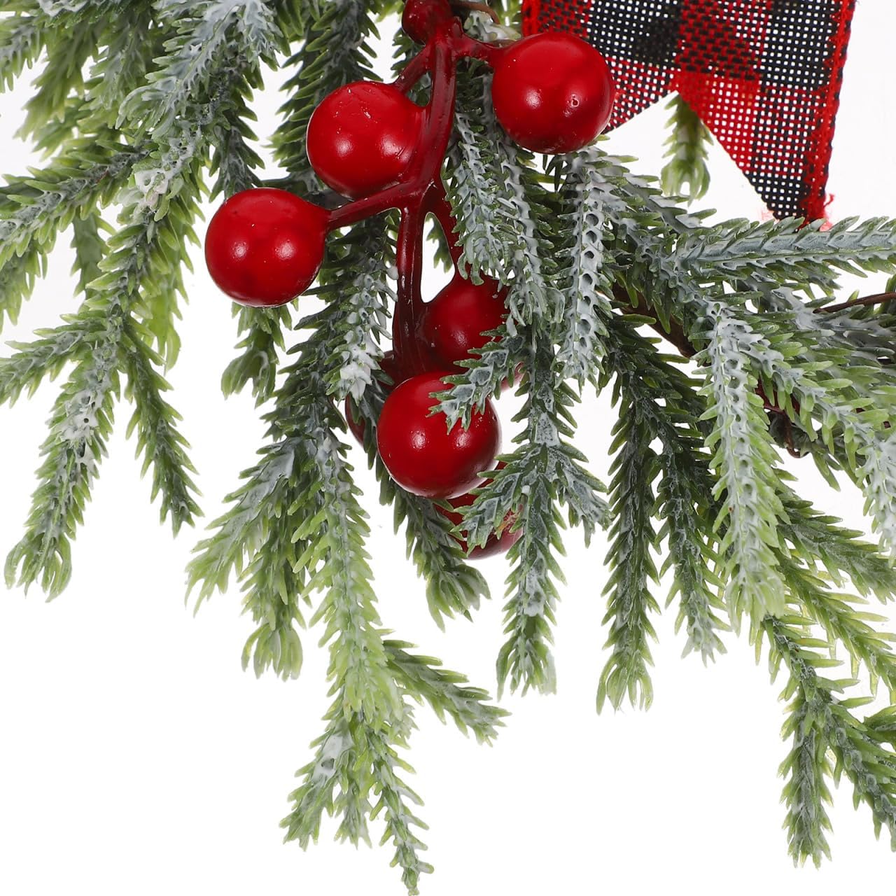 Operitacx 2pcs Christmas Berry Wreath, 12inch Small Hanging Christmas Door Berry Wreath for Farmhouse Cabinet Table Centerpiece