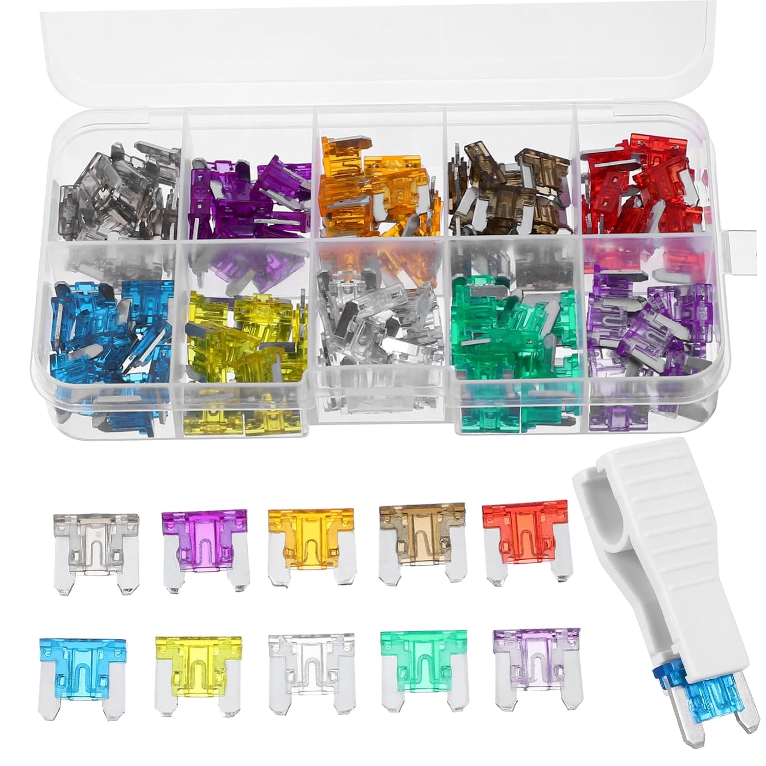 Kit de fusibles automotrices DECHOUS de 120 piezas, con estuche organizador, para RV, bote, camión y uso de emergencia miniatura 1