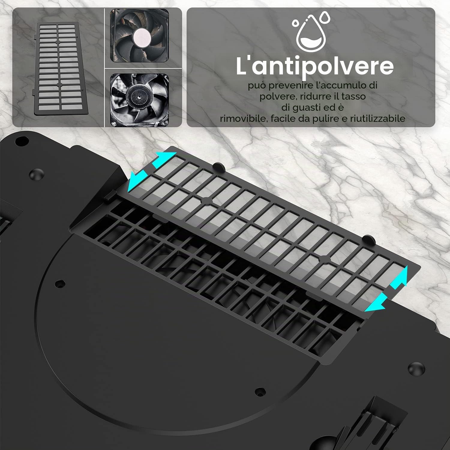 IETS GT500 Potente Ventola Turbo Pad di Raffreddamento per Laptop 5000 Giri/Min