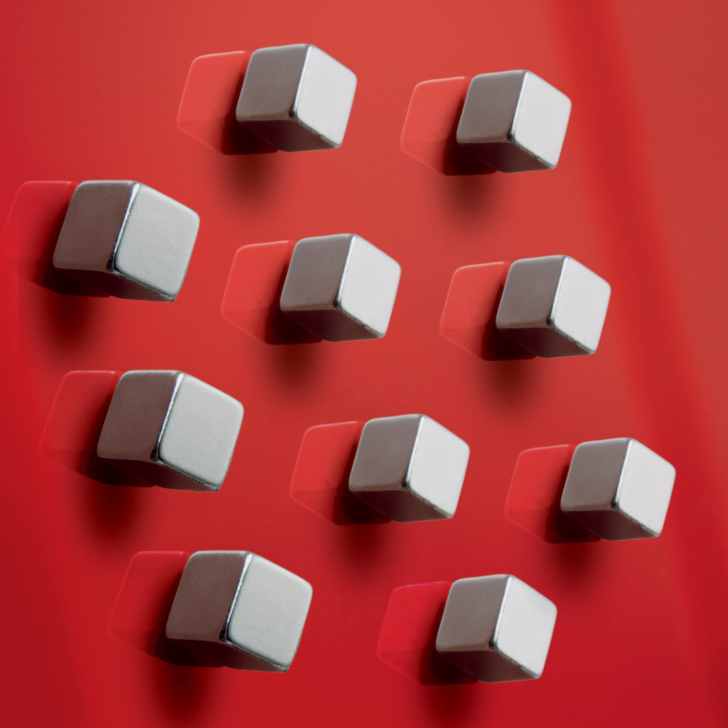 SIGEL BA193 Neodymium magnet, 1 x 1 x 1 cm, cube, C5 "strong" (N42), for Glass magnetic Boards, silver, 10 Pieces - Image 3
