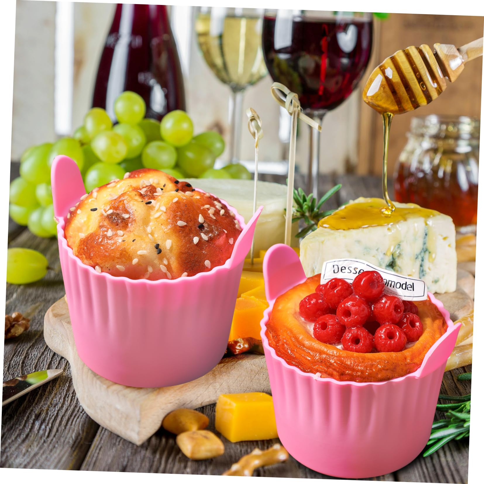 IMIKEYA 5 Sätze Waffelform Muffinblech Backförmchen Muffinförmchen Für Die Heißluftfritteuse Muffinförmchen Zum Backen Von Muffinformen Zubehör Für Heißluftfritteusen 4 Stück * 5