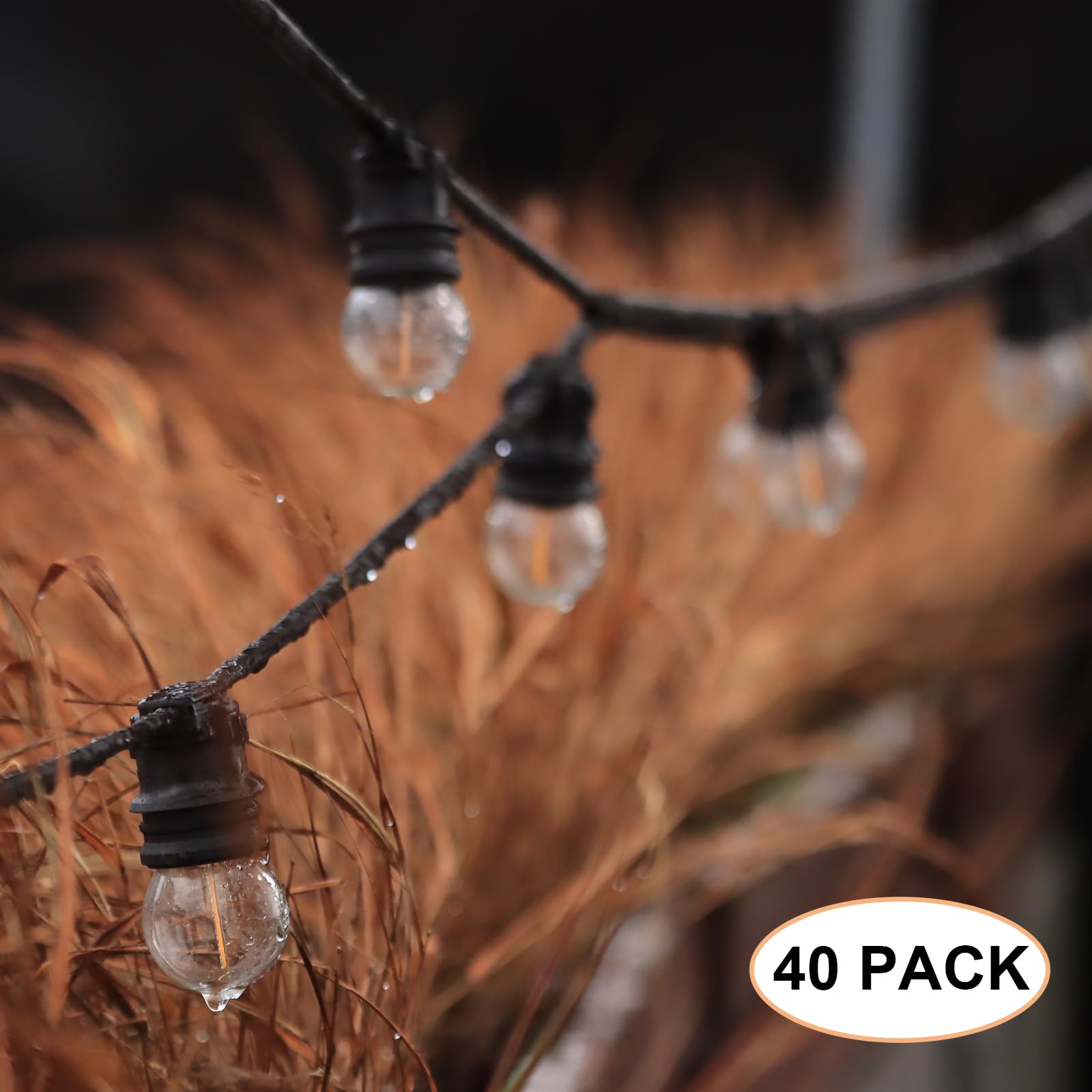 40 piezas LED E27 1W, blanco cálido 2700K,E27 tornillo base 1W bombilla globo lámpara para decoración de fiesta de vacaciones, bombilla para luces de hadas, AC 220V
