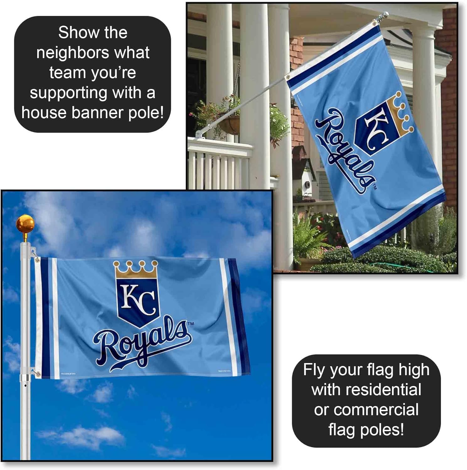Kansas City Royals Powder Blue Flag and Banner
