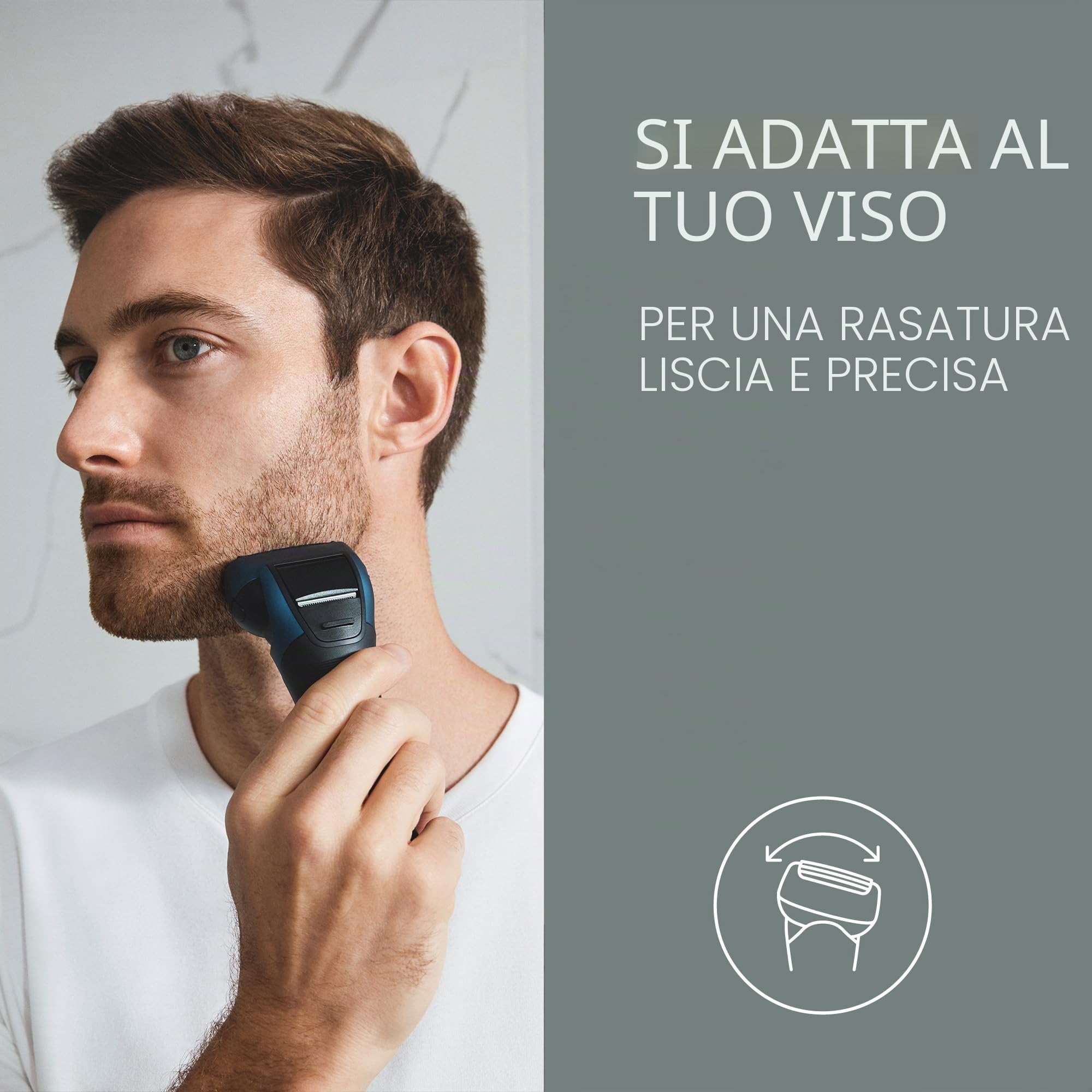 Panasonic ES-ALT4B Rasoio elettrico a 3 lame Wet and Dry per uomo, ricaricabile, sensore di comfort della pelle, testina multiflex 12D, riduce al minimo l'ombra delle ore 5