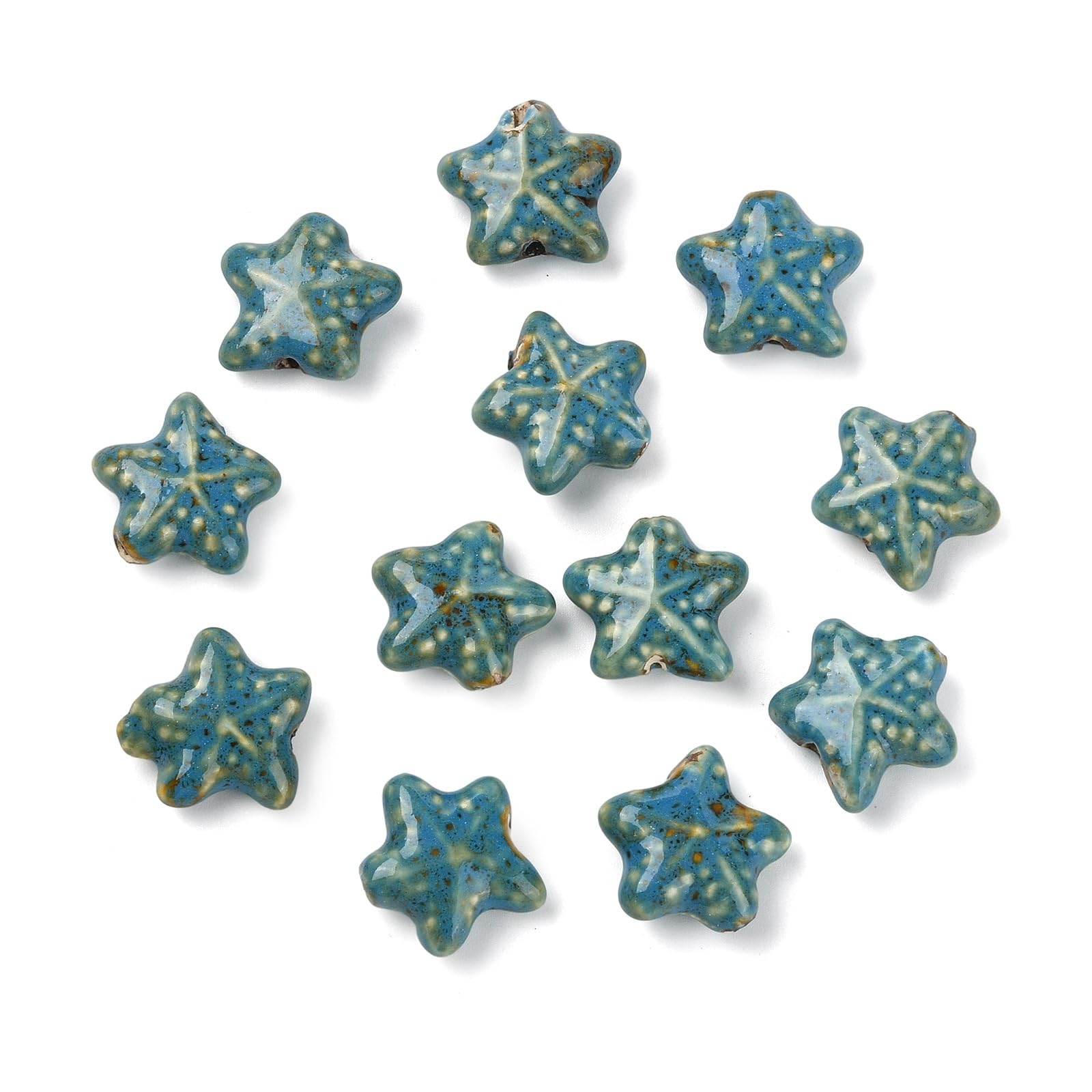 Perles en céramique étoile de mer bleue pour créer vos bijoux d'été