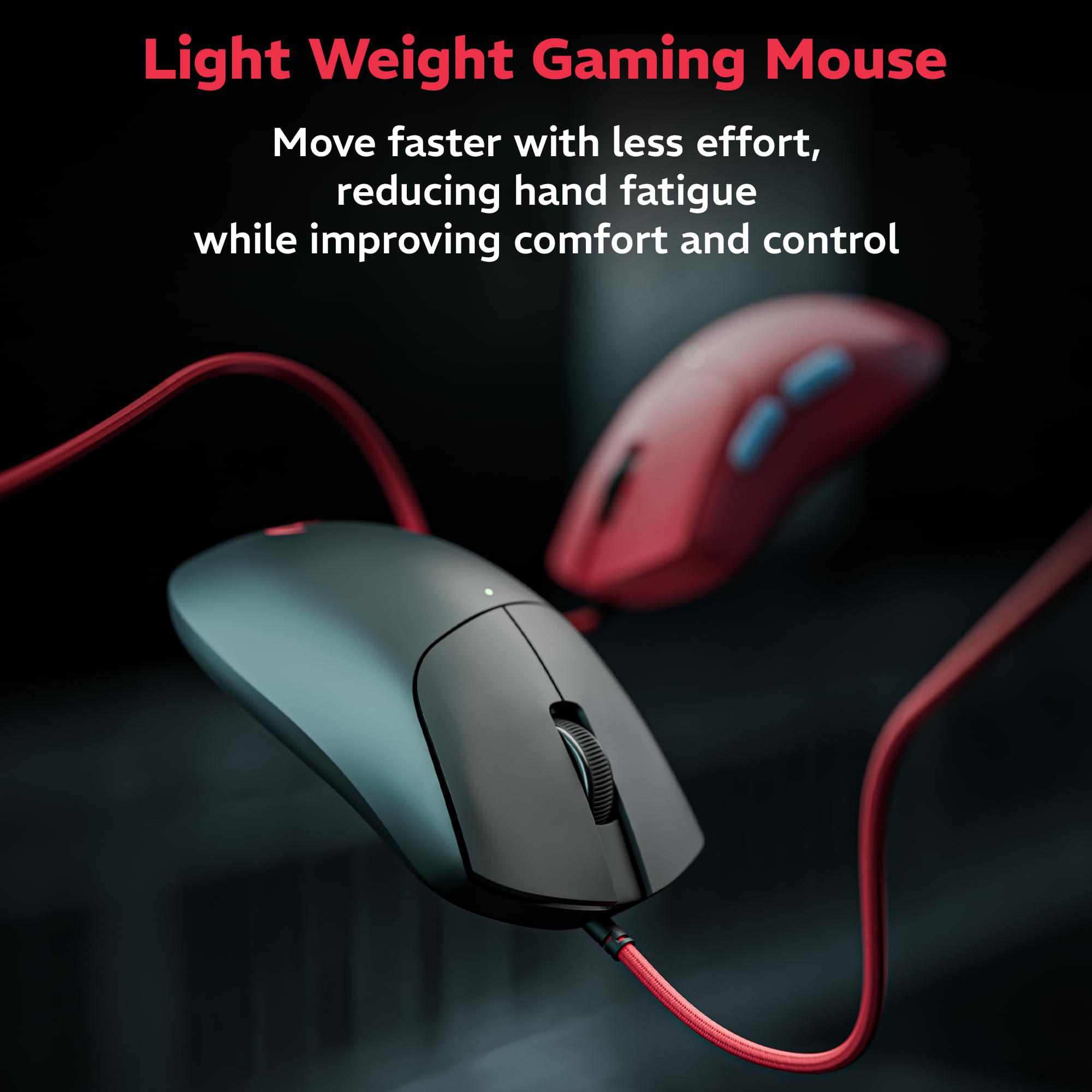 daWg Slay 25, 12400 DPI Wired Gaming Mouse, PixArt 3327 Sensor, 20M Huano Switches, 6 Buttons, 1000Hz Polling Rate, 85gm Lightweight, 220 IPS, 30G Acceleration, 1.5M Braided Cable (Black) — Amazon image 6
