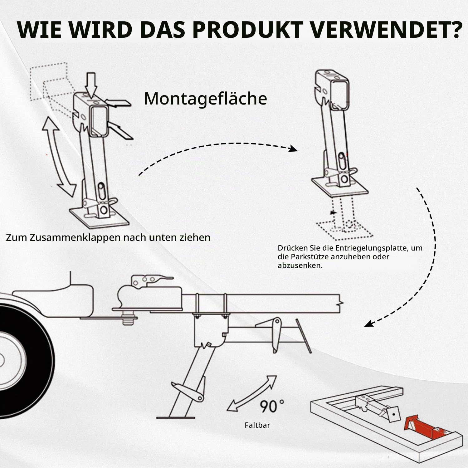 Anhänger Stabilisator Wagenheber, 2 Stück Anhänger Stabilisator Wagenheber