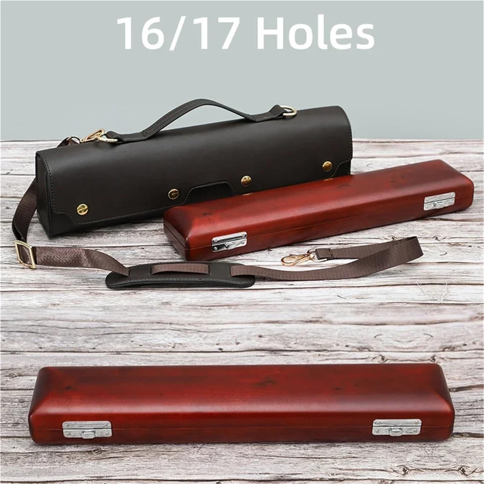 Maletín Para Flauta Travesera Estuche De Almacenamiento Portátil for Flauta 16 Y 17 Agujeros
