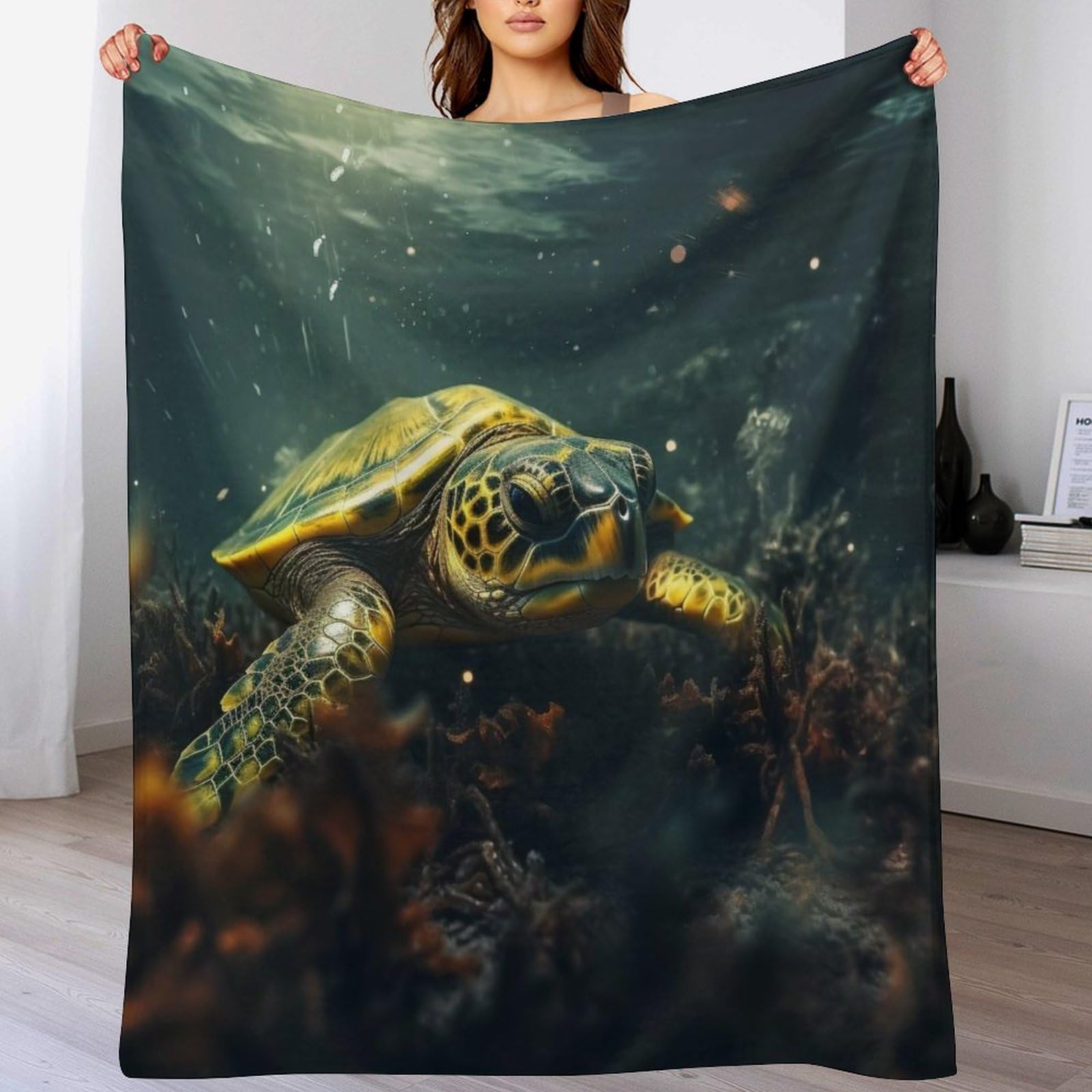Couverture polaire en flannel tortue douce pour des moments de tendresse en famille