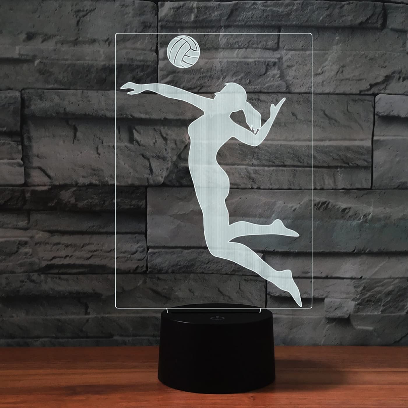 Luce Notturna 3D A Forma Di Pallavolo Con Telecomando E 16 Colori - Lampada LED Acrilica Per Bambini, Regalo Compleanno - 2