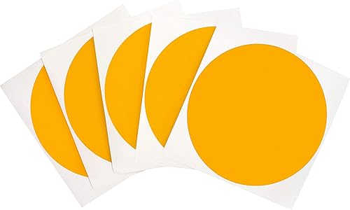 ChromaLabel Etiqueta redonda de 4 pulgadas con código de color permanente, alta visibilidad para inventario de almacén, 100 etiquetas por paquete,