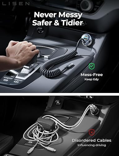 Miniatura 9 de LISEN Cargador de coche USB C de 90 W para iPhone 17 16 15 Pro Max, carga rápida, súper rápida para iPhone 15, 16, 17 Pro, adaptador tipo C para