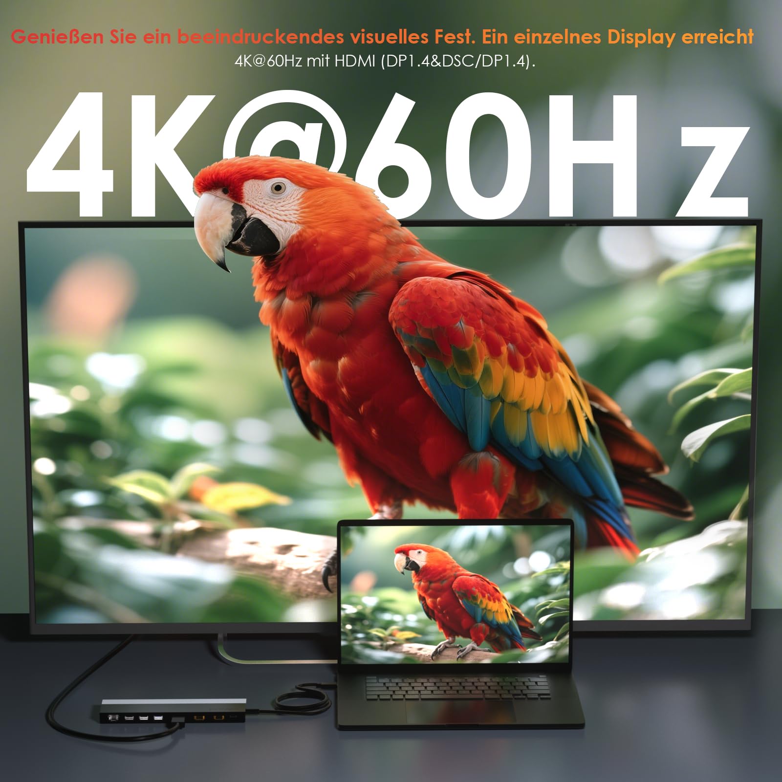 WAVLINK Station d'accueil USB C pour 3 moniteurs, avec Double HDMI, DP, 100 W PD, USB3.0&2.0, RJ45, emplacements SD/TF, Audio/Microphone, Compatible Uniquement avec Les Ordinateurs Windows
