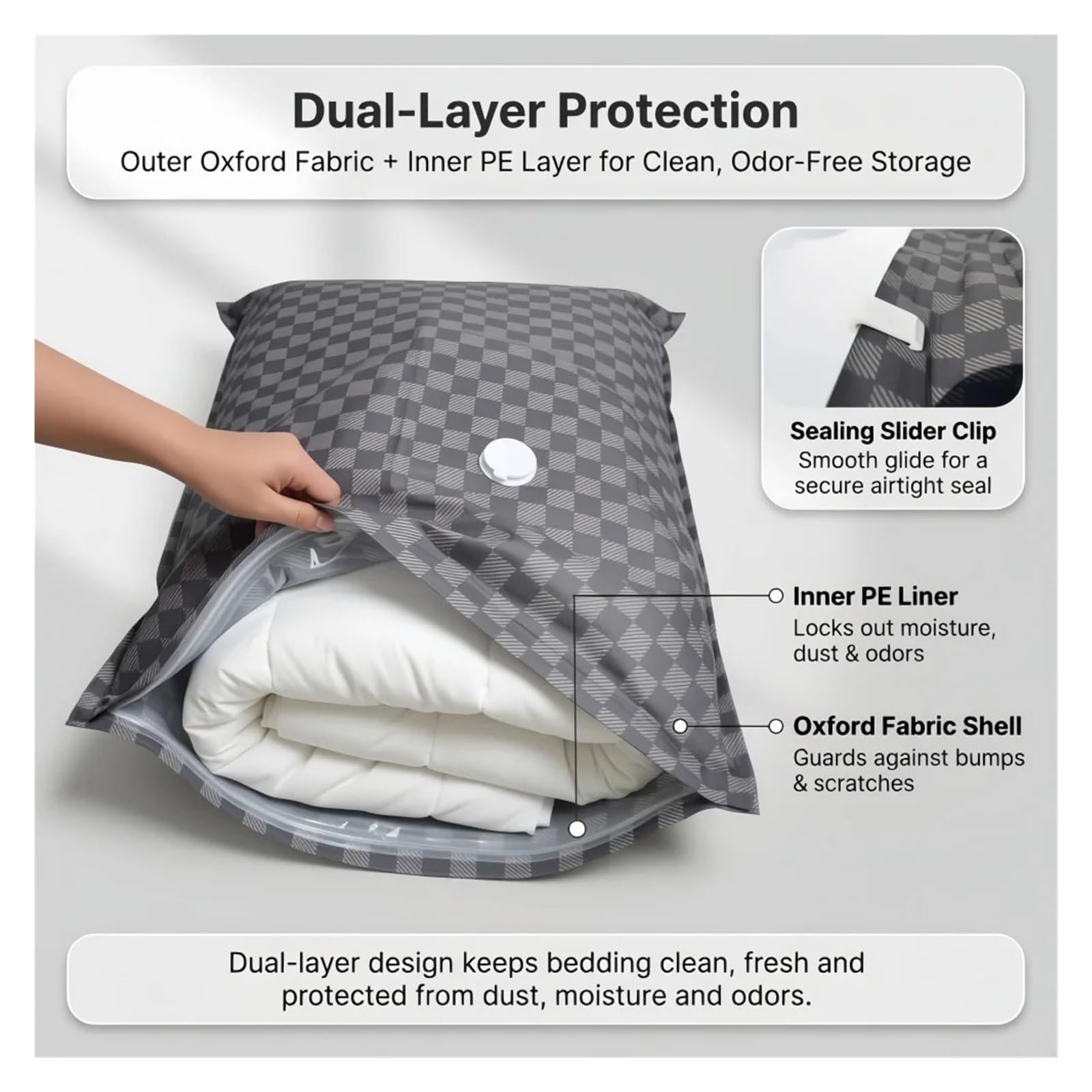10 Sacchetti Sottovuoto, Articoli Essenziali Da Viaggio, Valigie, Vestiti, Organizer, Sacchetto for Imballaggio, Accessori Pratici, Cubetti Di A Compressione Per Coperte(90x70cm)