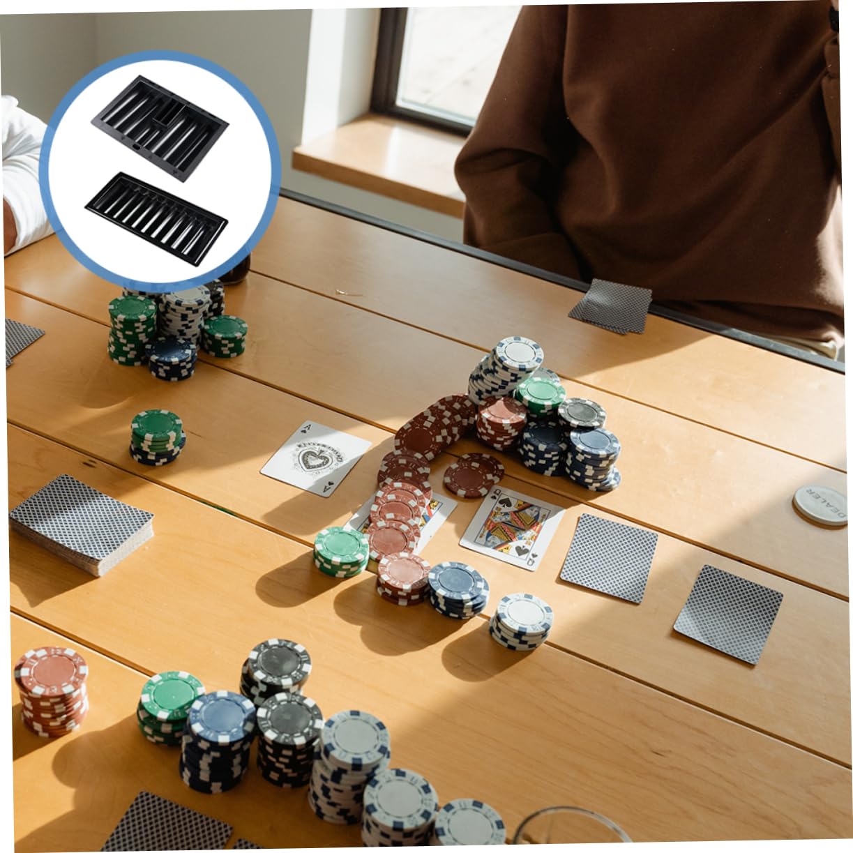 TOYANDONA Vassoio Per Fiches Da Poker Porta Fiches Da Tavolo 2 Pezzi Porta Fiches Da Poker in Plastica Contenitore Ordinato Per La Casa