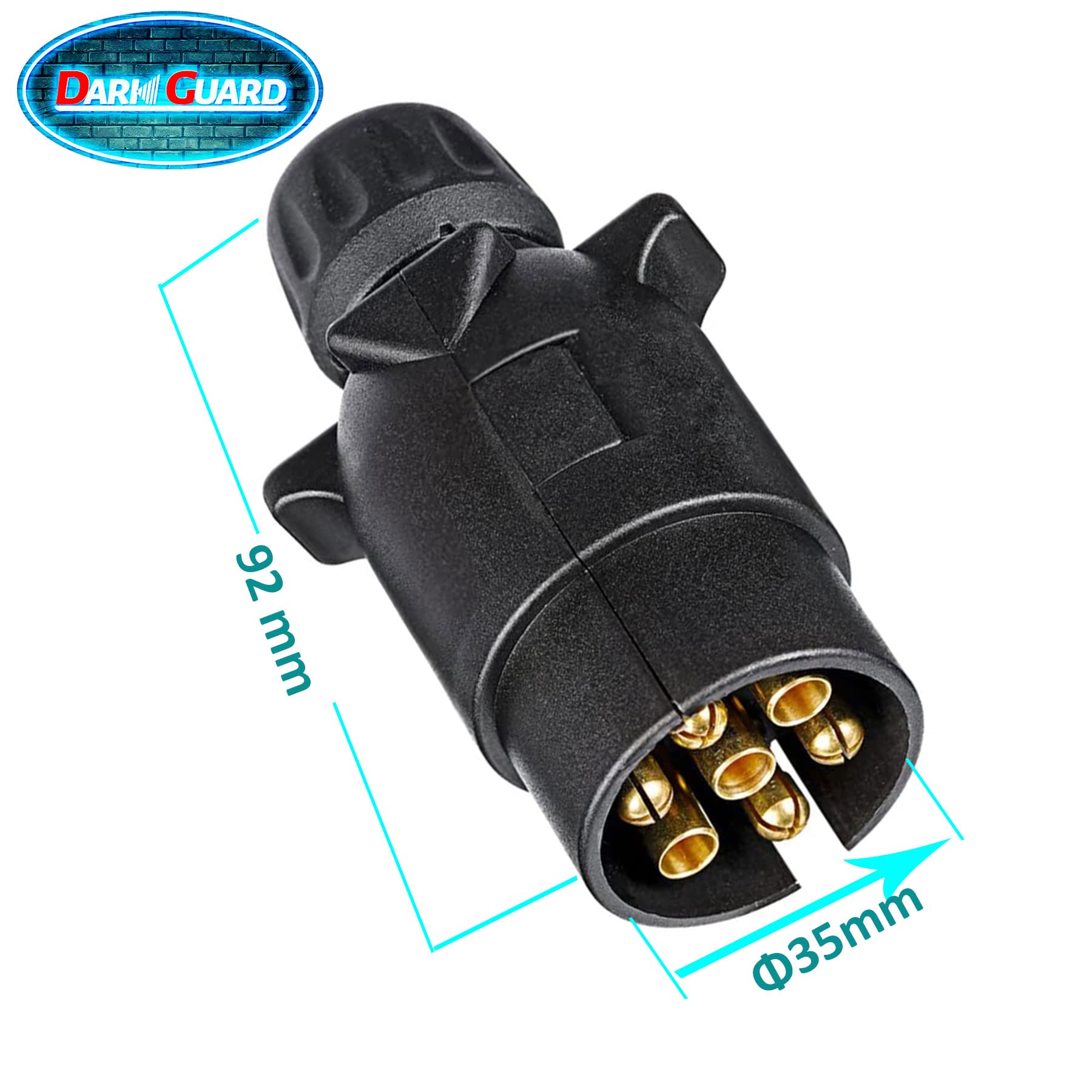 1 Pezzo Spina 7Poli Rimorchio 12v,Spina 7Poli per Macchine Agricole, ISO1724,Impermeabile,Presa 7Poli 12v Maschio, Spina 7Poli per Rimorchio Trattori Portabici Auto RV (DG7PS-1)