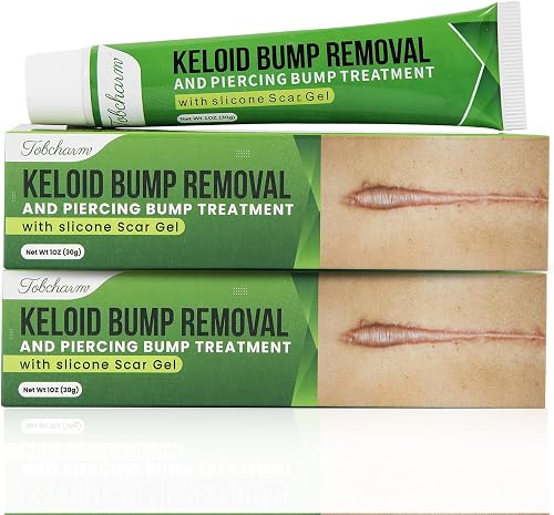 Tobcharm Advanced Keloid Scar Care Gel, Silicone Gel for Appearance of Keloid Scars & Skin Marks, Scar Smoothing Gel for Ears, Face & Body, 2-Pack (2×30g)