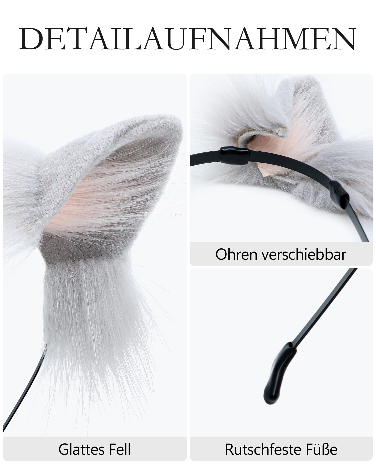 Pelliccia volpe lupo orecchie di gatto copricapo Cosplay accessori Halloween