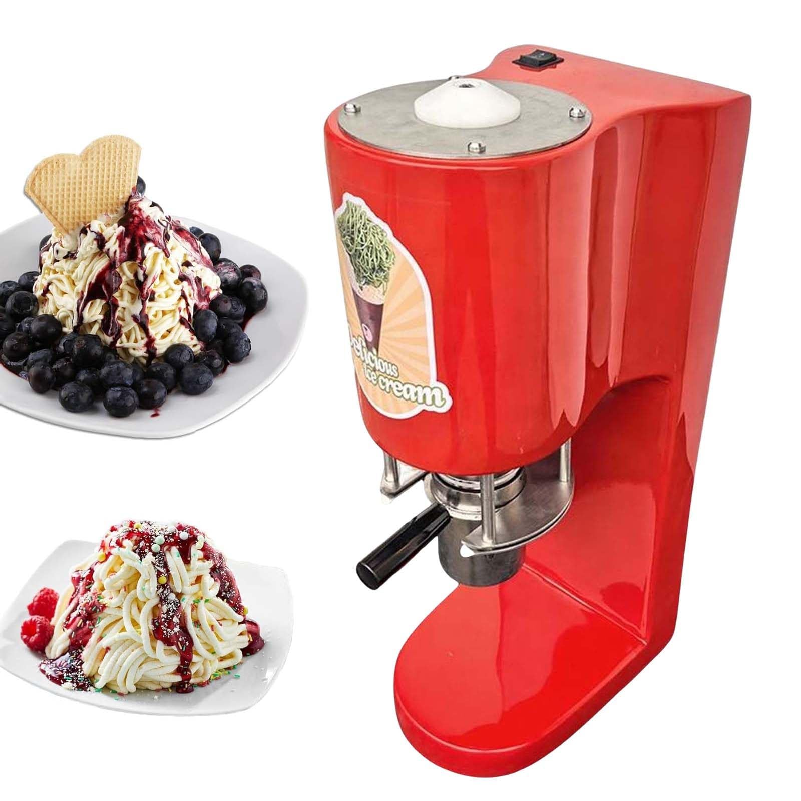 MáQuina Para Hacer Helado De Espaguetis, 30 L/H, EléCtrica, Para Pasta, Helado, 4 Moldes Intercambiables, MáQuina Para Hacer Helado Italiano De 420 Ml.,Red