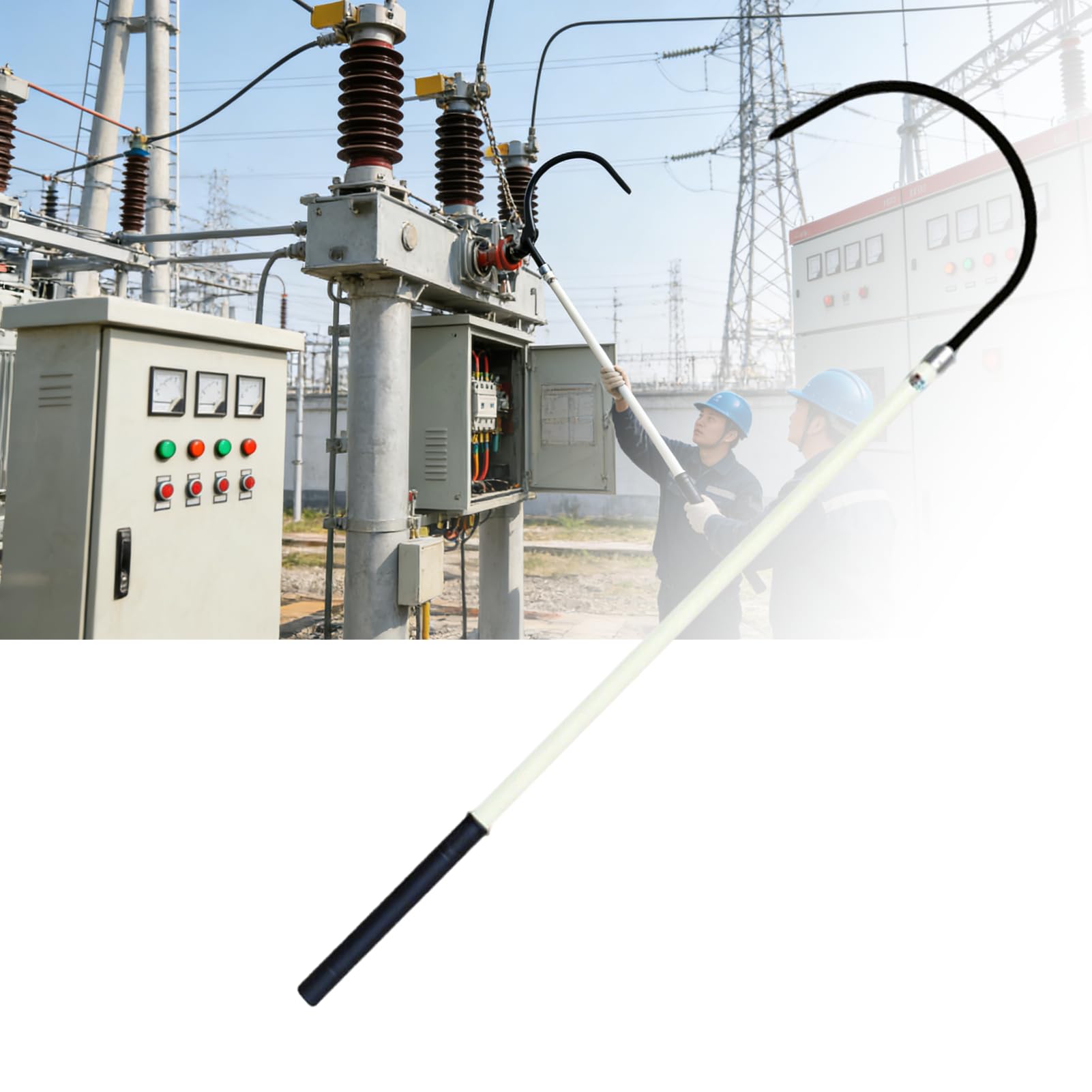 Poignée antidérapante pour électricien sur perche de secours