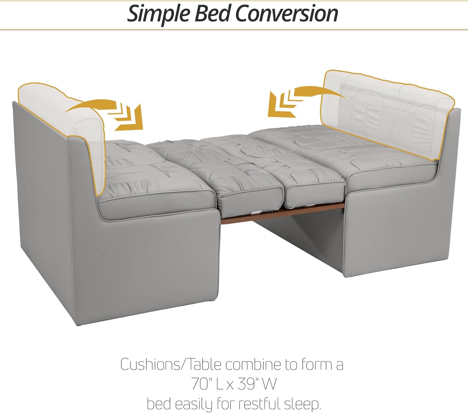 De Leon RV Dinette, Bed with Storage, w/Oak Table, Ultimate Leather, Ash