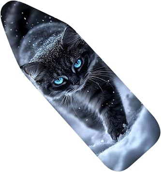 Nuxovilar Snowy Black Cat Ironing Board Cover 15x54 Inches Polyester