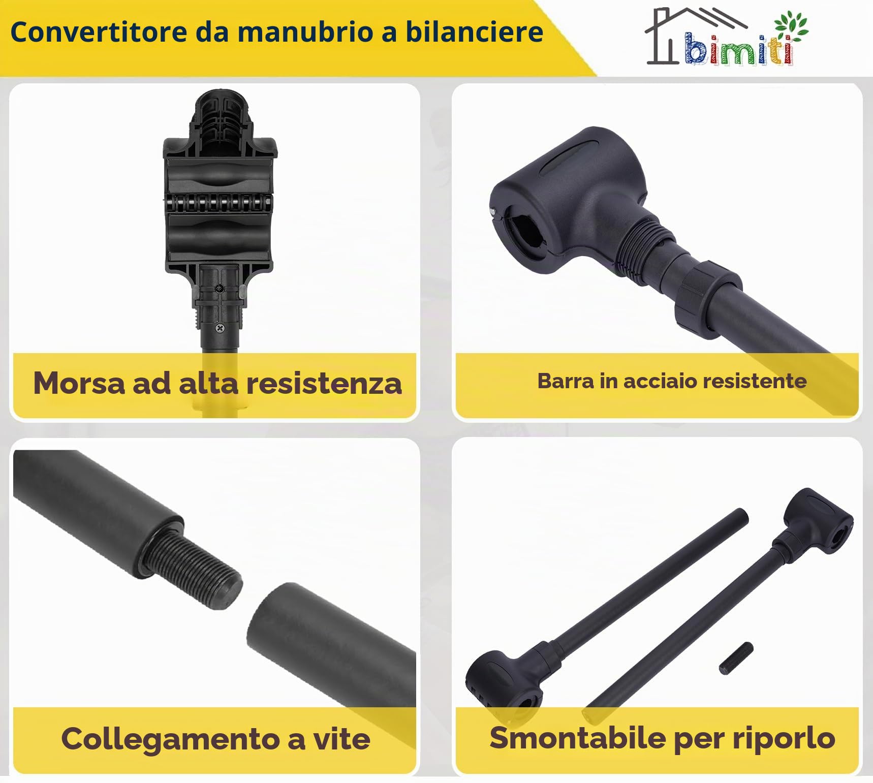 Bimiti Convertitore di manubri a barra regolabile per sollevamento pesi - Accessori che supportano fino a 175 libbre per palestra