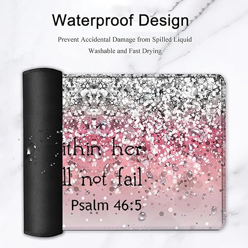 Miniatura 3 de Alfombrilla de mouse grande para juegos, protector de escritorio impermeable extendido (31.5 x 11.8 pulgadas), soporte ergonómico de espuma