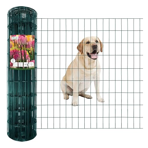 Miniatura 15 de Valla de alambre soldada con revestimiento de PVC negro de 48 pulgadas x 50 pies, 2 pulgadas x 4 pulgadas, 14GA, rollo de cercado de borde