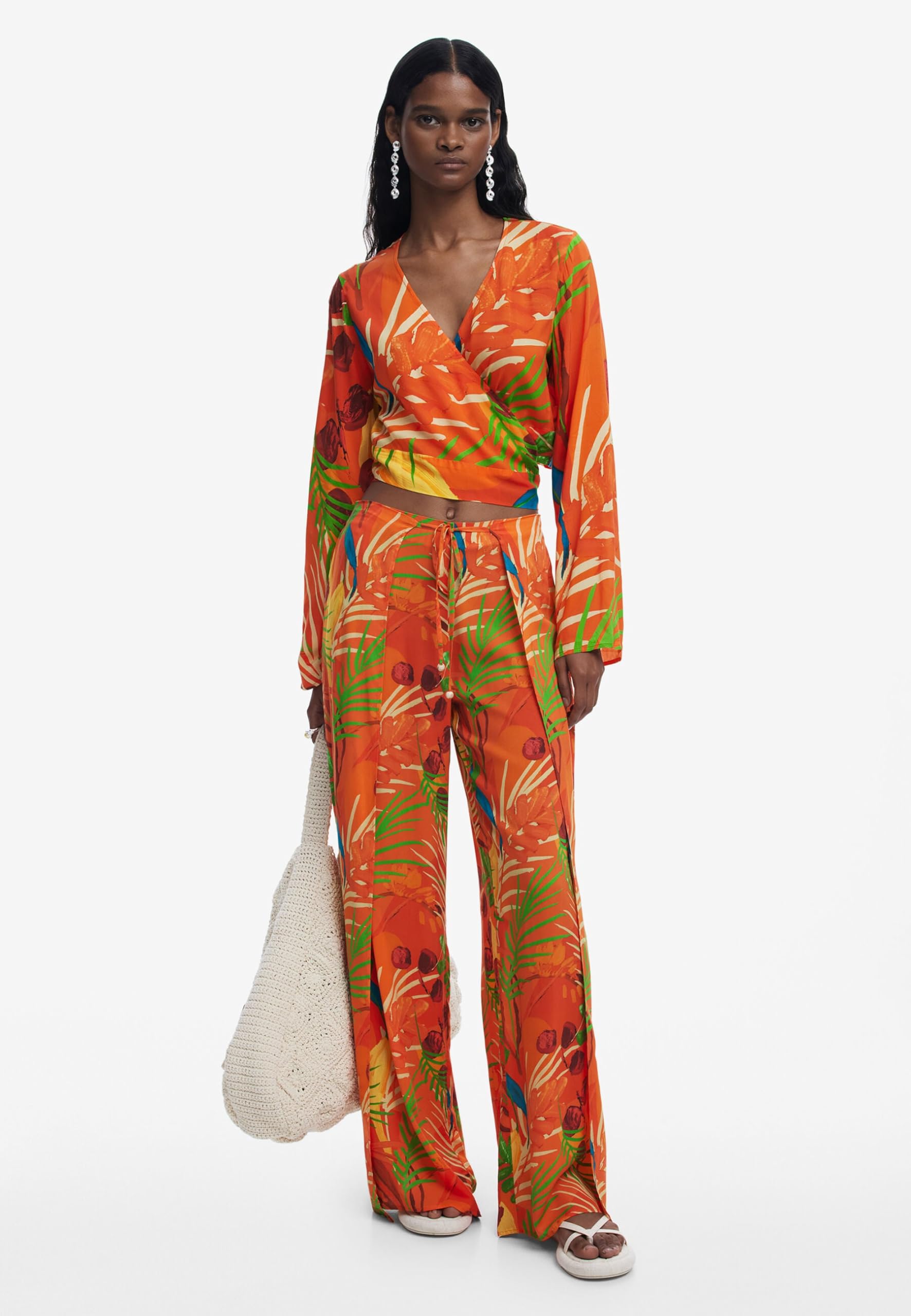 Desigual Swim_Ba Pant, Sunset 7026, XL, Pomarańczowy, XL