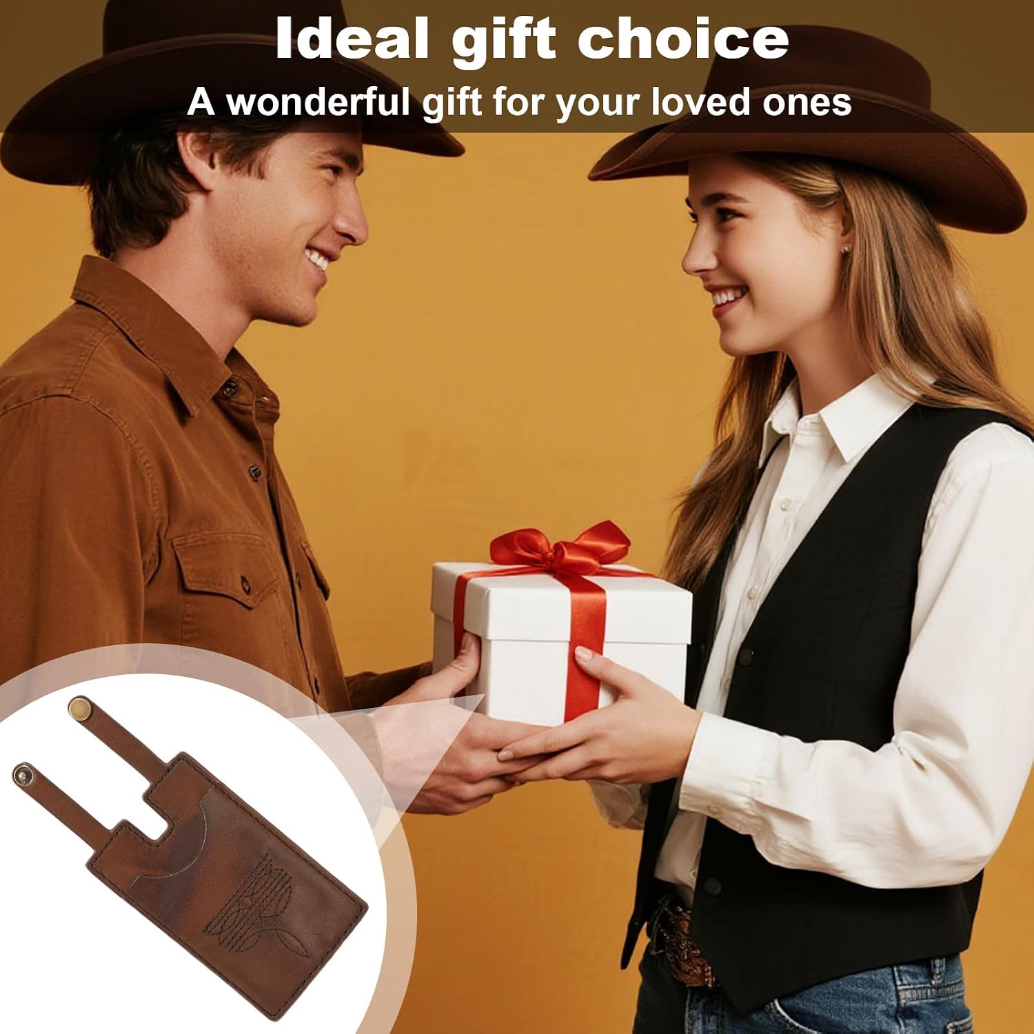 Lyreh Western Boot Wallet, 2025 Fashion Western Leather Wallet Ultra Thin Credit Card Holder for Women (Brown)