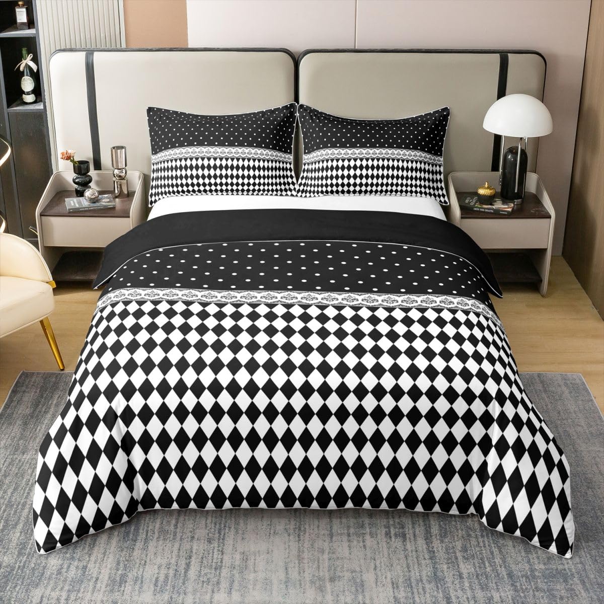 Homemissing Polka Dots 100% Baumwolle Bettwäsche Set 155x220cm Erwachsene