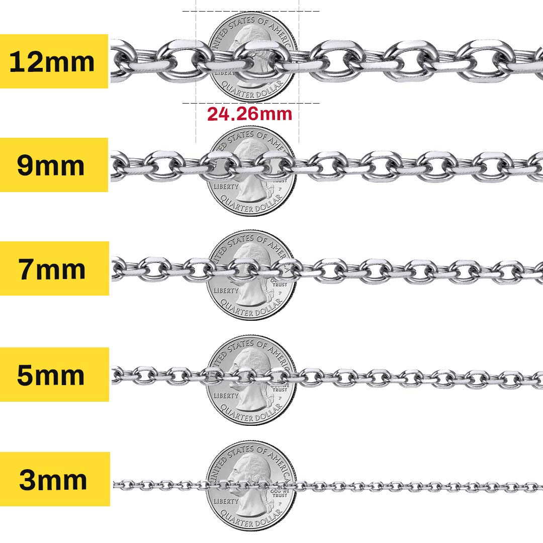 ChainsHouse Collana Donna Catena Rolo in Acciaio Inossidabile Impermeabile
